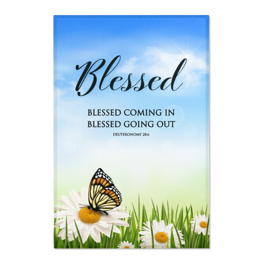 Blessed coming in blessed going out Butterfly Area Rug