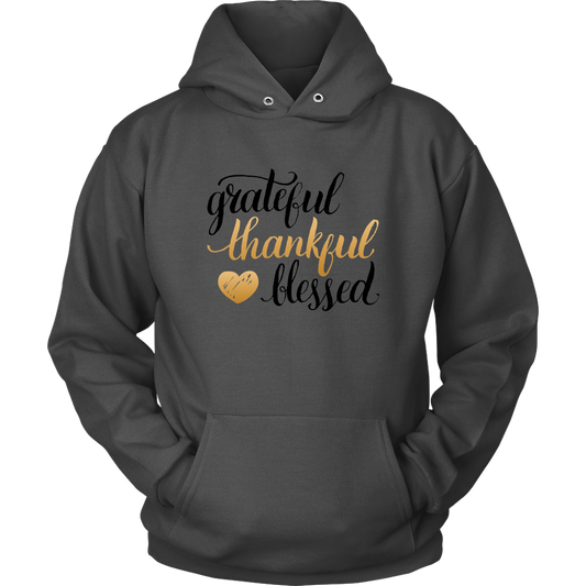 Grateful - Thankful - Blessed - Hoodie charcoal
