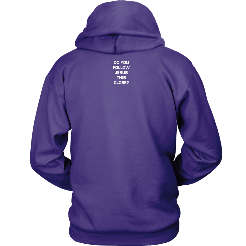 Do You Follow Jesus This Close Hoodie Vertical Card Layout purple