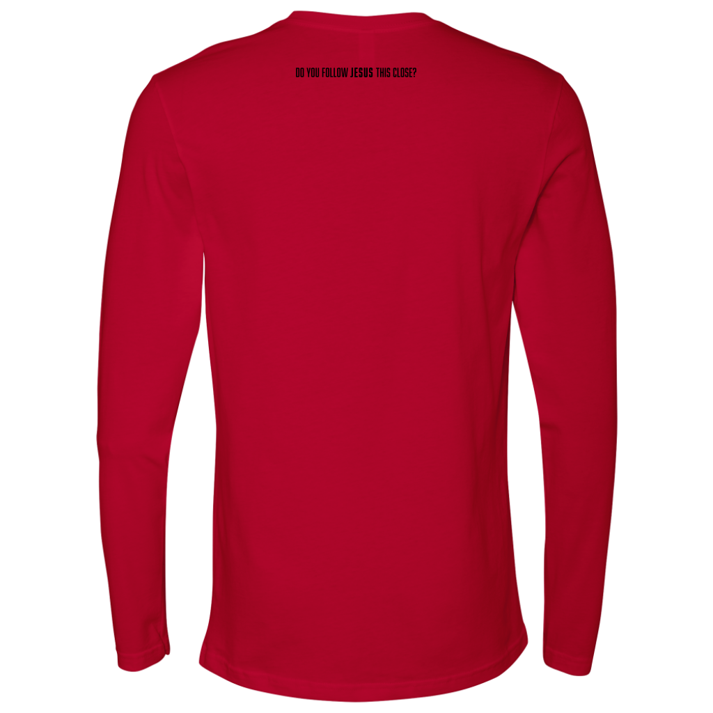 Do You Follow Jesus This Close Socially Awkward Next Level Long Sleeve red