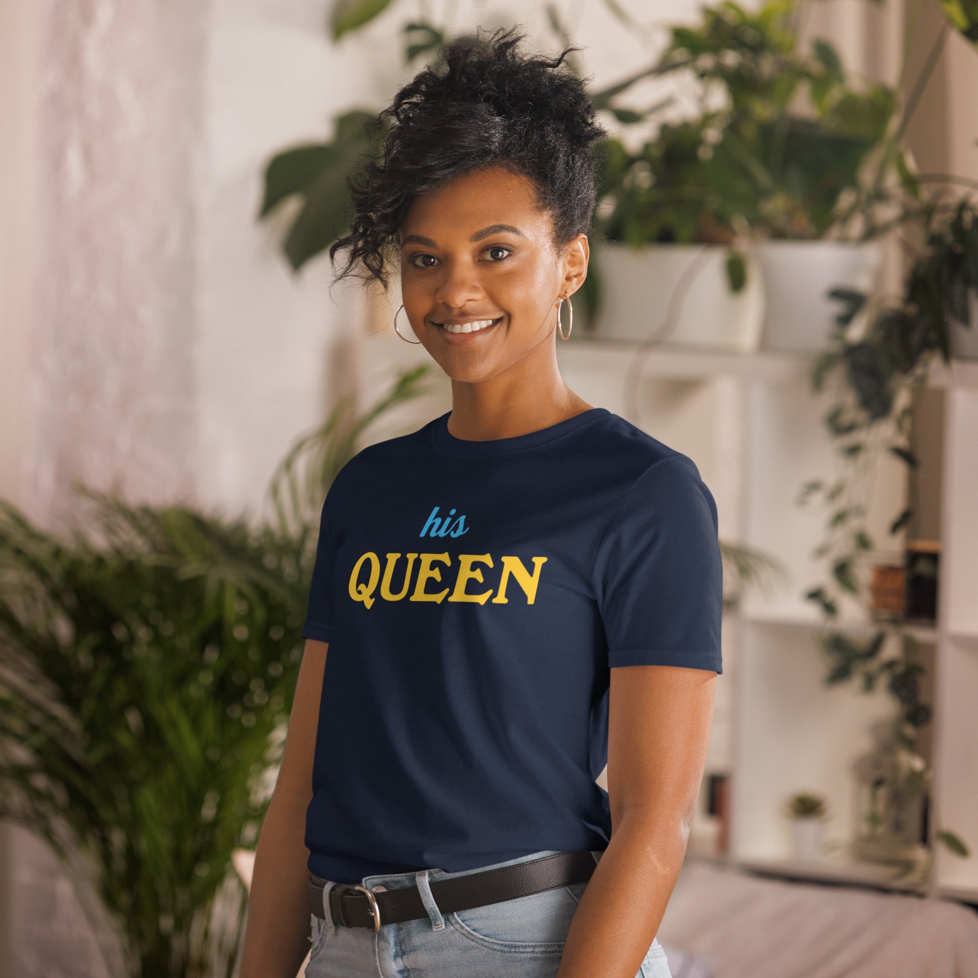 His Queen Softstyle T-Shirt navy front