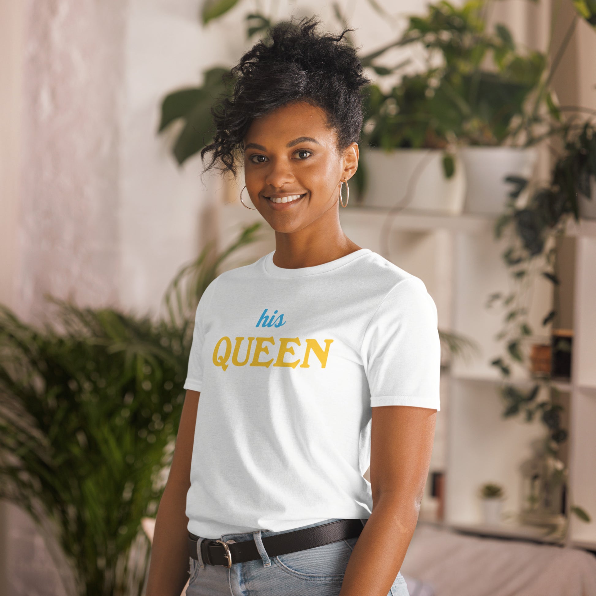 His Queen Softstyle T-Shirt white front