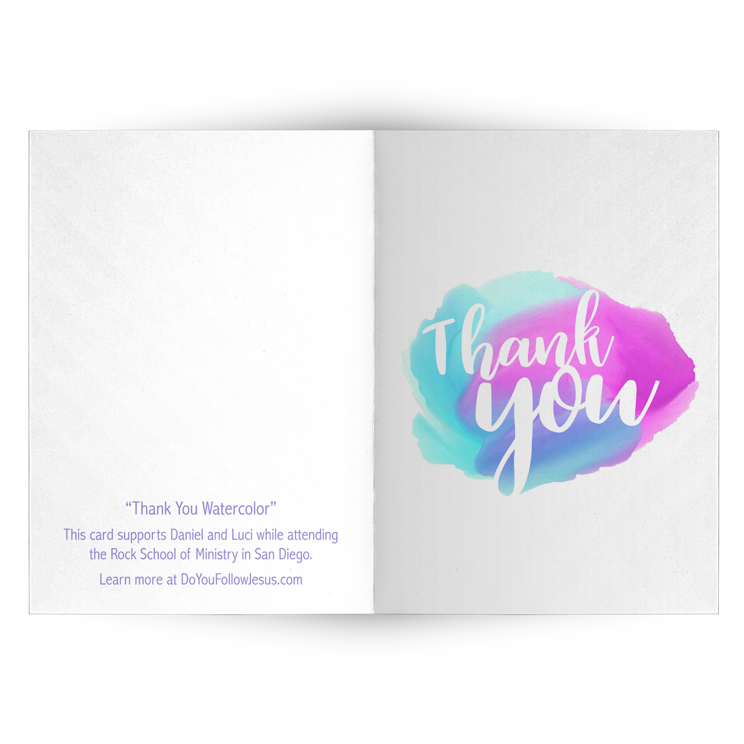 Thank You [Watercolor Blob] - Folded Note Card